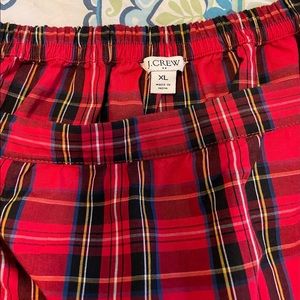 J crew red tartan plaid tiered midi skirt XL